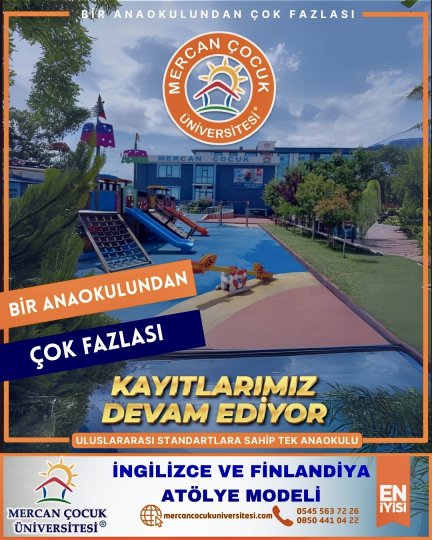 Mercan Çocuk Üniversitesi Malatya Anaokulu KAYITLARIMIZ DEVAM EDİYOR.Çocuğunuz En İyisine Layık
